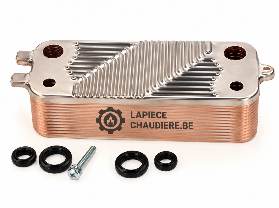 Échangeur chaudière 26 plaques compatible Junkers / Bosch Réf. 87161082120