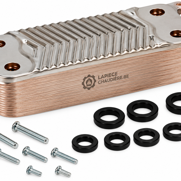 Échangeur chaudière 18 plaques compatible Bulex – Réf. 0020186154