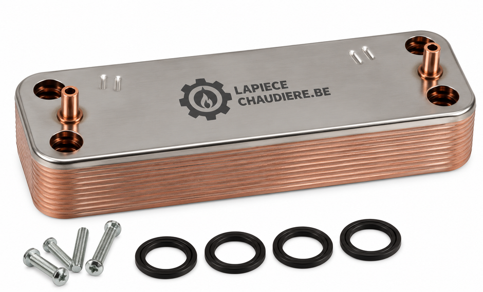 Échangeur chaudière 12 plaques compatible Chappée – Réf. 5625460