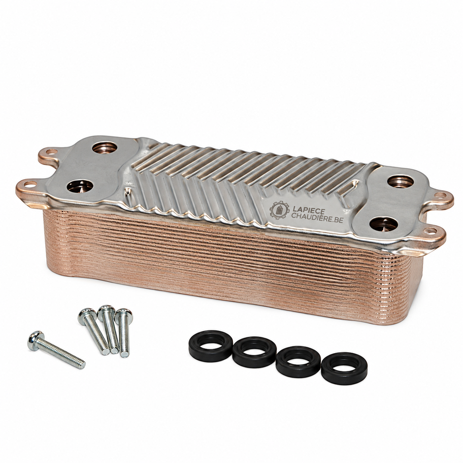 Échangeur chaudière 28 plaques compatible Bulex – Réf. 0020046957